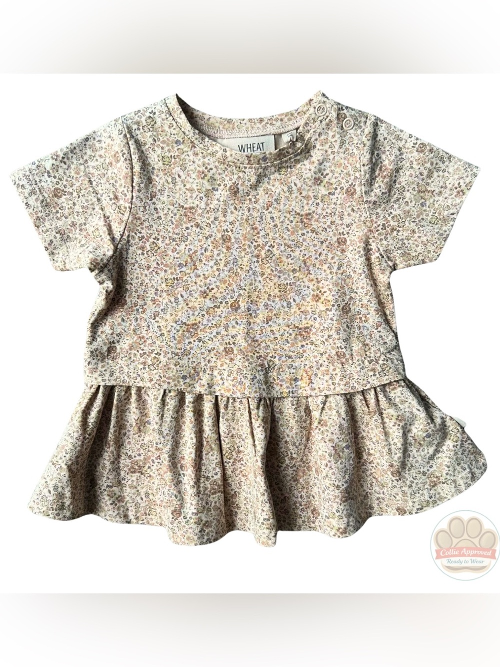 Wheat - Girls - 6M Floral Dress - Beige Multi